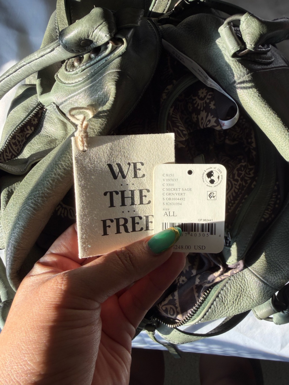 Free People Emerson tote in secret sage - Picture 2 of 10